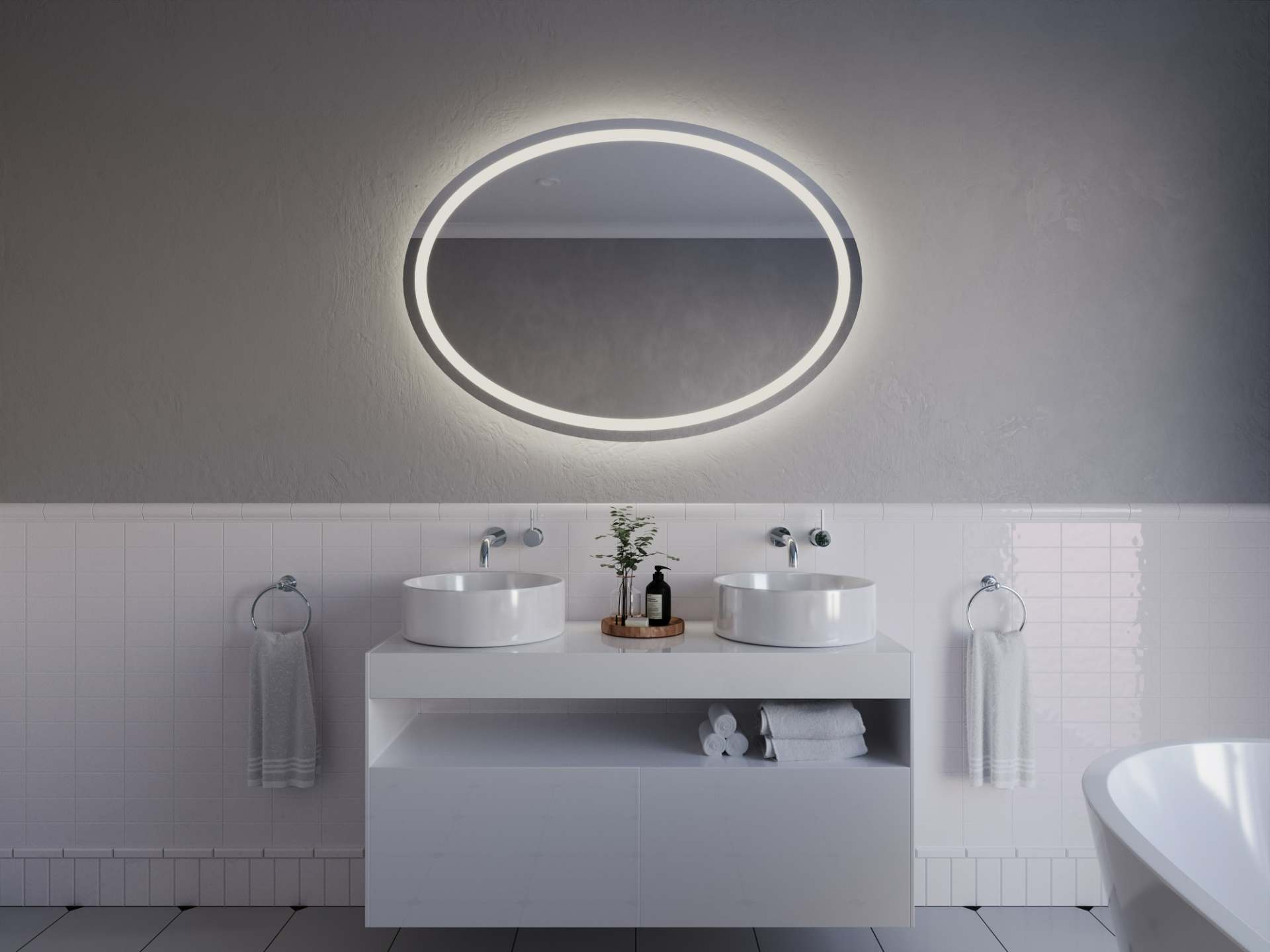 Espejo ovalado con iluminación A33